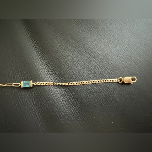 Aurate x Michelle Tranquility Blue Topaz Chain Bracelet vermeil 6.5 inch - Picture 3 of 4